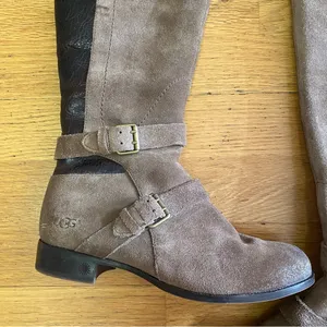 Ugg Leather Cyndee Coastal Cowgirl Western Granola Shearling Riding Boot… thumbnail 4