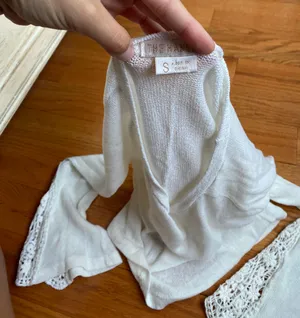 NEVER WORN Flowy Beach Crop Top White thumbnail 5