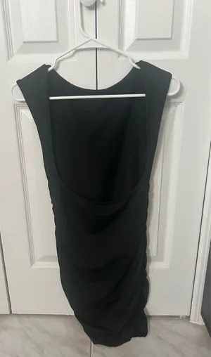 Black Open Back Bodycon Midi Dress Size M thumbnail 4
