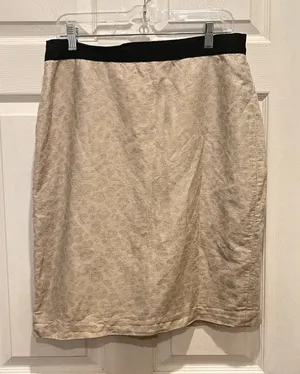 Ann Taylor Women's Muted Animal Print Pencil Skirt Linen Blend Size 12‎ thumbnail 1