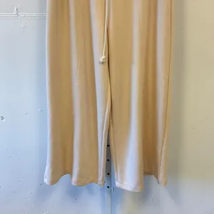 Wishlist Cream Beige Wide Leg Lounge Pants‎ Elastic Drawstring Waist Large Comfy thumbnail 5