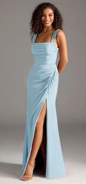 Azazie Bridesmaid Dress Maxi Sky Blue thumbnail 1