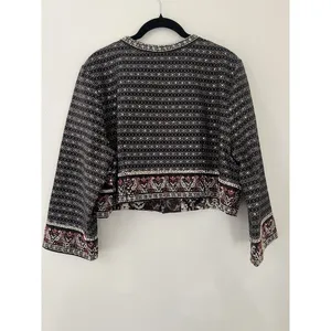 Soft Surroundings Black Embroidered Mandala Bolero Manda Cropped Jacket Sz L thumbnail 3
