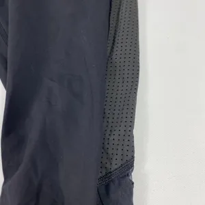 Lululemon Pants Womens 6 Navy Crop Leggings Mesh Lattice Hem Striped‎ Waist thumbnail 5