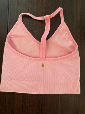 Spiritual Gangster Ribbed T-Back Bralette Bubblegum Pink Size XS/S thumbnail 5