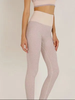 Varley Pink and Purple Hobart Houndstooth Ribbed Seamless Leggings Size L/XL thumbnail 3