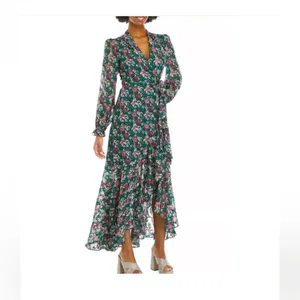 Astr the Label Kamila Dress green floral maxi ruffle $178 summer revolve party thumbnail 2