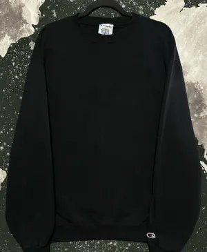 Champion Eco Fleece Black Crewneck Sweatshirt thumbnail 1