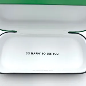 Kate Spade New York Hard Shell Eyeglass Case‎ Green Black So Happy To See You thumbnail 5