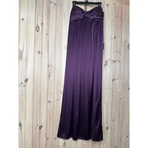 NWT Lulus Memorable Entrance Dark Purple Strapless Satin Maxi Dress Banquet Sz L thumbnail 2