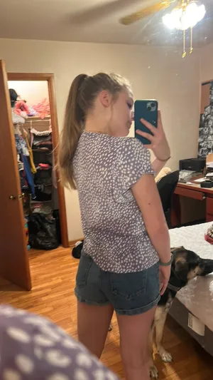 SheIn Purple Dalmatian Print Top thumbnail 2