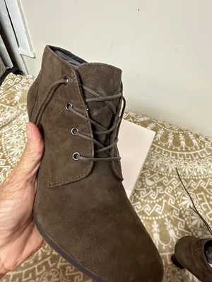 Bandolino Olive Brown Suede Lace-Up Heeled Ankle Boots thumbnail 10