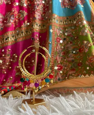 Golden Hoop Earrings Gold thumbnail 2