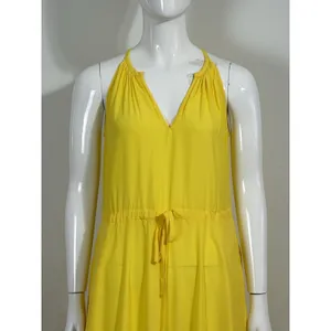 Diane von Furstenberg Women XS Sally Dress Yellow Lemon Zest Maxi Drawstring NWT thumbnail 5