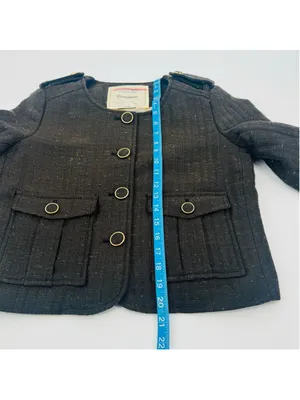 Cartonnier Brigade Blazer Jacket Size 4 Brown Gold Button Front Anthropologie thumbnail 8
