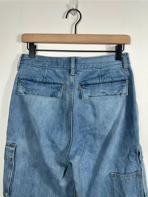 Aritzia Denim Forum 90s Millie Hi Rise Cargo Jeans 26 Blue‎ Wide Leg Y2K thumbnail 6
