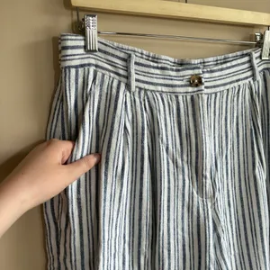 Abercrombie & Fitch Curve Love Sloane Tailored Pant 32 Blue White Stripe Women thumbnail 2