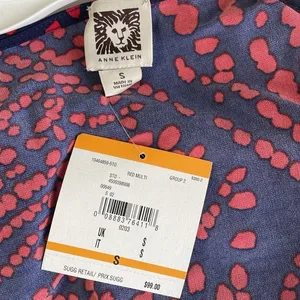 Ann Klein Red Spotted Faux Wrap Dress thumbnail 6