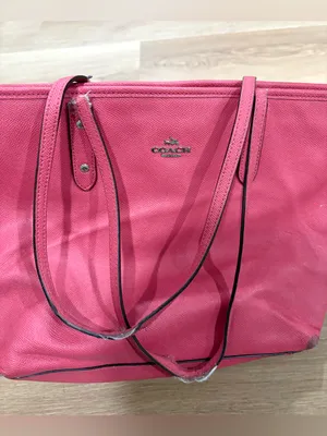 Coach Canvas Shoulder Bag Red Color With Silver Hardware thumbnail 2