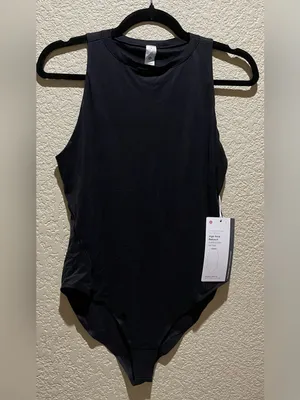 Lululemon Wundermost Ultra Soft Nulu High-Neck Black Sleeveless Bodysuit Size L thumbnail 5
