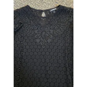 Express‎ Women's Black Long Sleeve Lace Top Dressy Trendy Party Classy Size XS thumbnail 7