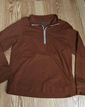 Eddie Bauer Burnt Orange Quarter Zip Up thumbnail 1