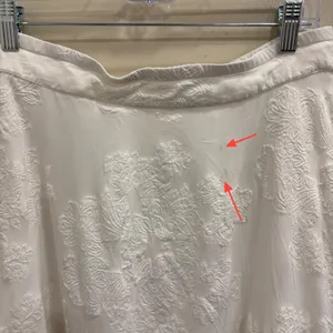 Soft Surroundings White Floral Embroidered Lace Trim Crepe Midi Skirt Large Boho thumbnail 7