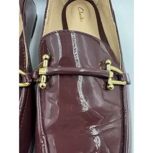 Clarks Women’s Size 9.5 Merlot Slip-On Loafer Leather Burgundy/Red thumbnail 4