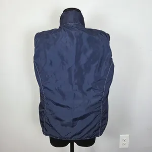 Ariat Puffer Vest Women’s Size Small Blue Floral Silver Reversible Zip Up thumbnail 6