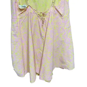 Anthropologie Lilka Saffron Romper Culottes Tie‎ Back Floral Pink Yellow Small thumbnail 9
