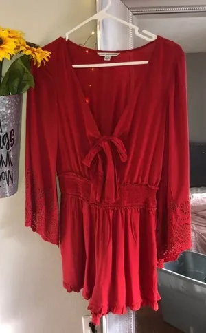 American Eagle Red Romper thumbnail 3