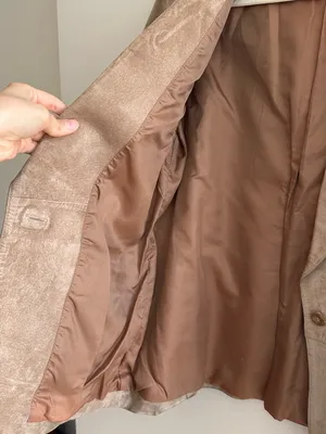 L.L. Bean Tan Suede Blazer Jacket, Fall Outerwear, Size 10 Petite thumbnail 13