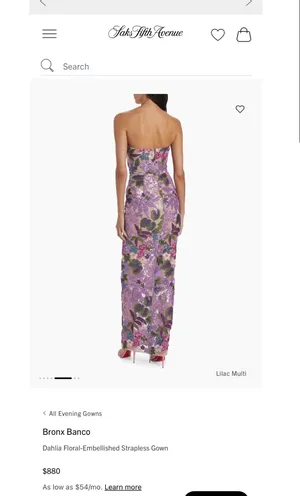 Bronx and Banco Strapless floral Gown thumbnail 2