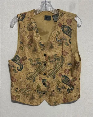 Liz Wear Vintage Cottagecore Paisley Button-Front Vest thumbnail 1