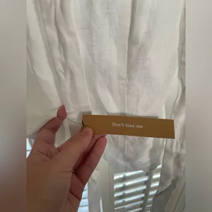 NWT Reformation Irwin mini dress backless size 12 white linen thumbnail 9