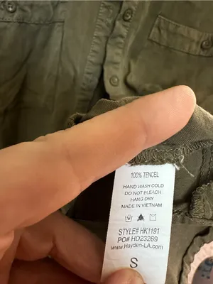 S311. Hayden Women's Olive Green Lightweight Button-Up Shirt thumbnail 4