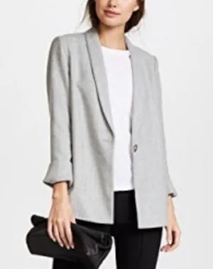ALICE + OLIVIA Marion Wool Gray Blazer Jacket Coat thumbnail 1