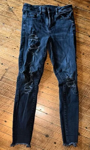 American Eagle stretchy black high rise normcore jeggings thumbnail 1