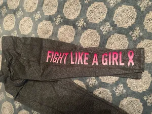 Ideology XL crop leggings grey Run Like a Girl pink logo nwot thumbnail 3