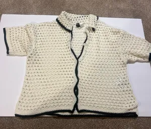 H-m Women's Cream and White Shirt thumbnail 1
