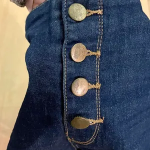 Forever 21 High Waisted Denim Shorts With Gold Buttons thumbnail 3