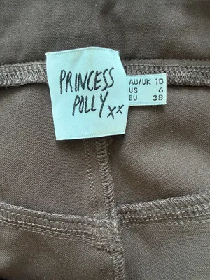 Princess Polly Brown High Waisted Trousers in Size 6 thumbnail 3