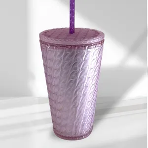 NWT Starbucks Pink Soft Touch Chain Tumbler 16oz thumbnail 3