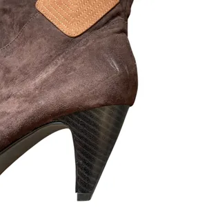 Comfortview Knee High Boots Womens 7WW Brown Faux Suede Patchwork Boho Y2K thumbnail 3