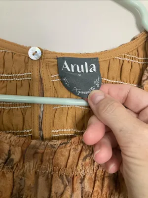 ARULA Brown Floral Maxi Dress with Smocked Bodice thumbnail 8