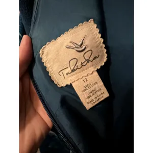 Tabitha dress blue size 12 floral cocktail party pencil zipper V back short thumbnail 4