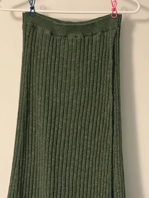 Free People better days midi skirt ribbed knit green size medium bohemian fall thumbnail 5