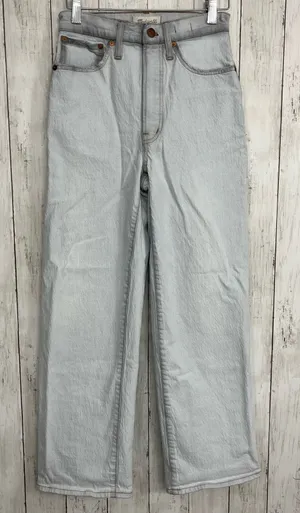 Madewell The Perfect Vintage Wide Leg Light Wash Crop Jeans Flaws 24 thumbnail 1