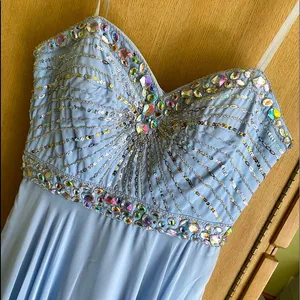 Light Blue Sprkly Prom Dress thumbnail 2