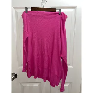 We The Free Get Together Off Shoulder Top Size Small Pink Slouchy Oversized thumbnail 4